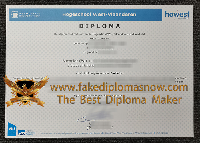 Hogeschool West-Vlaanderen diploma Hogeschool West-Vlaanderen diploma