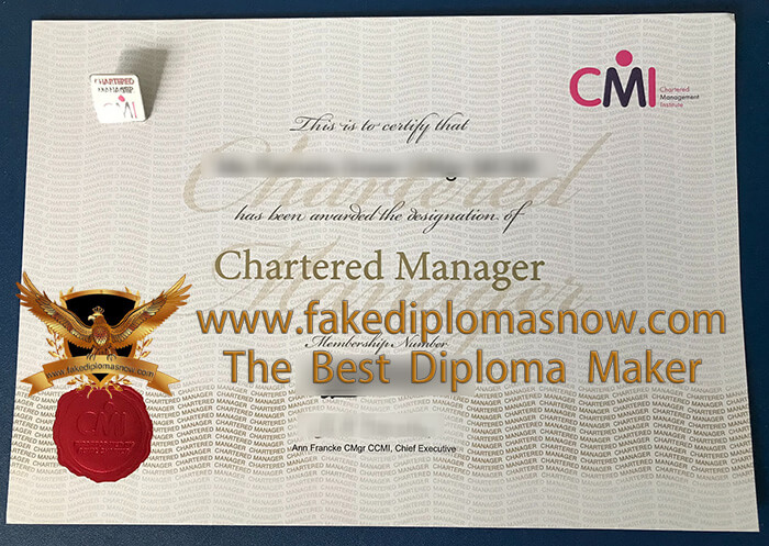 Chartered Manager certificate