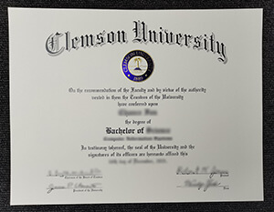 Clemson University diploma, Clemson University degree