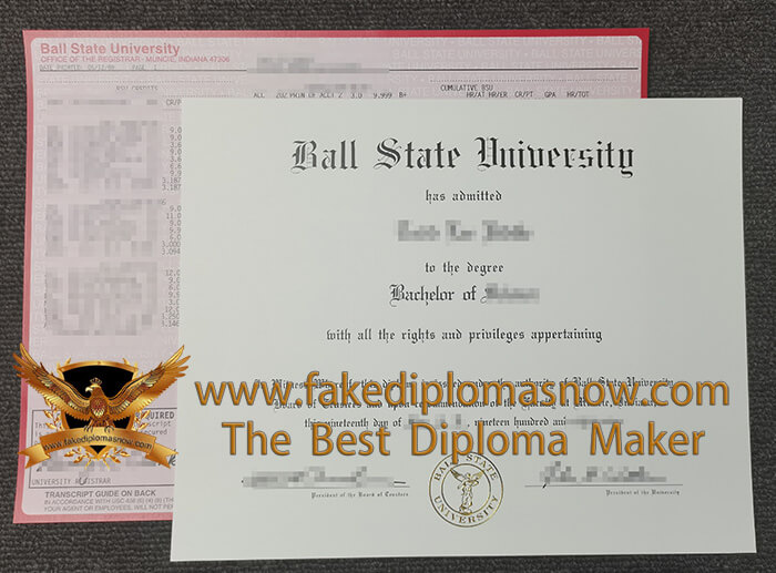 Ball State University diploma with transcritp 