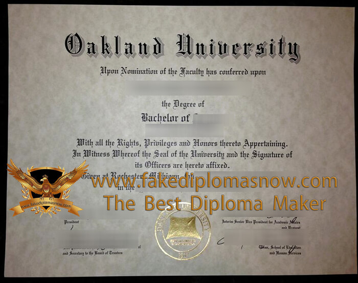 Oakland University diploma