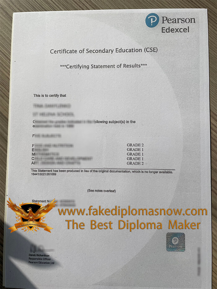 Pearson Edexcel CSE certificate