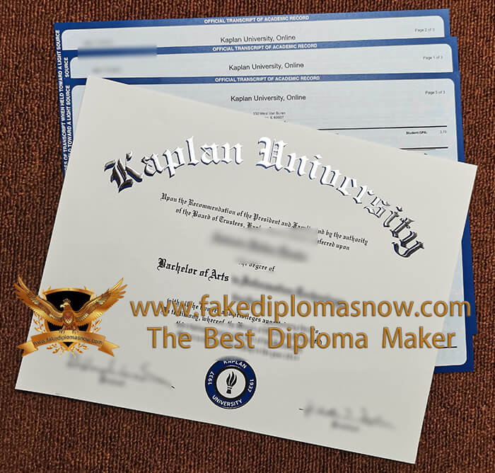  Kaplan University diploma and transcript