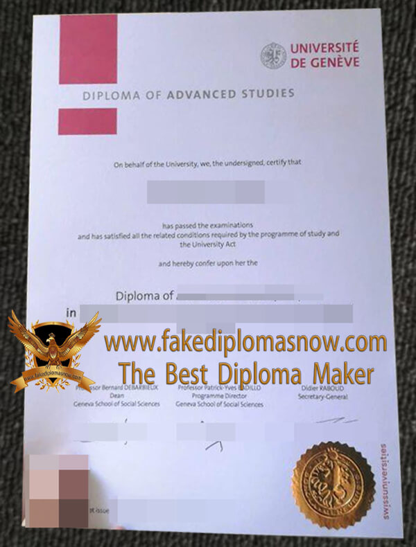 Université de Genève diploma Université de Genève diploma