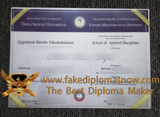  Eastern Mediterranean University diploma