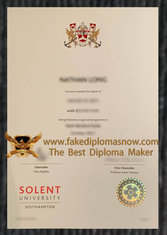 Solent University diploma