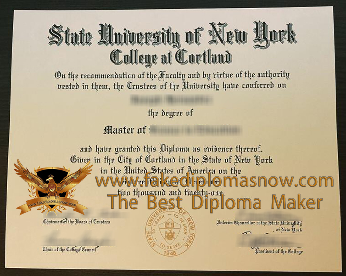 SUNY Cortland diploma