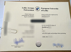 Buy a fake degree online, order a fake European University of Lefke (EUL) diploma