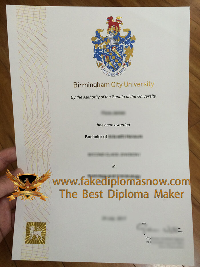  Birmingham City University diploma, Birmingham City University degree