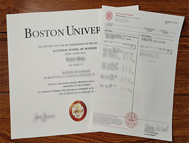 Boston University Diploma, Boston University transcript