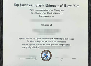 Pontifical Catholic University of Puerto Rico diploma