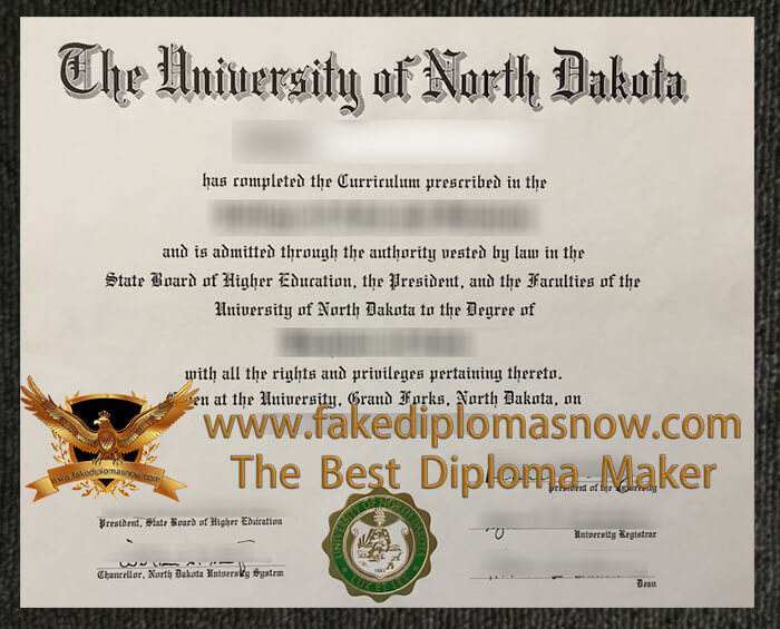 University of North Dakota diploma 