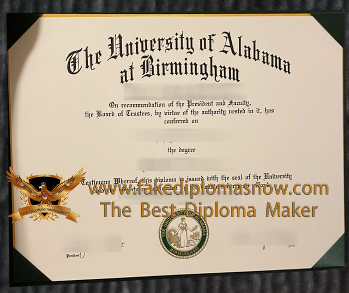 University of Alabama at Birmingham (UAB) diploma 