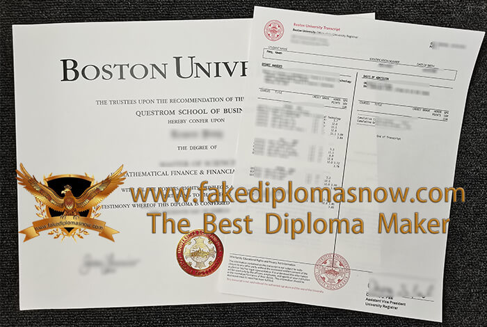 Boston University Diploma with transcript