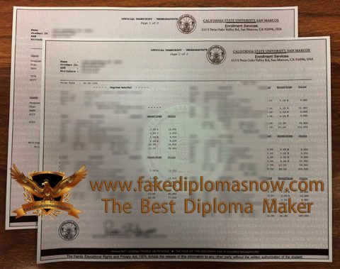 How long to get a realistic CSUSM diploma with transcript?