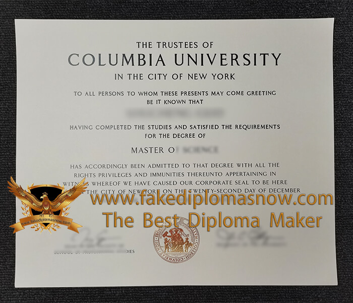 Columbia University diploma