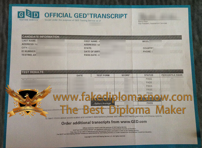 GED transcript