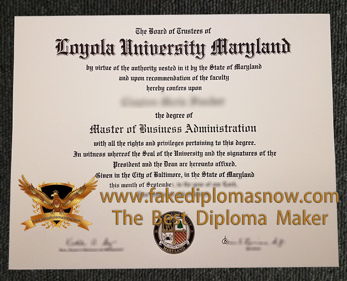 Loyola University Maryland diploma Loyola University Maryland diploma