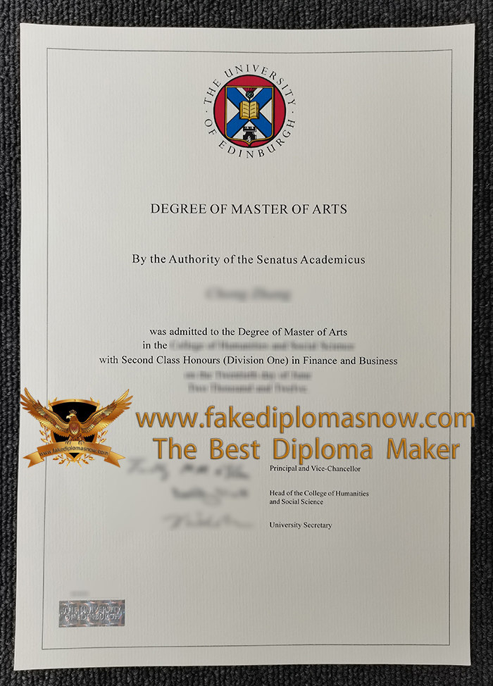 University of Edinburgh Master Diploma