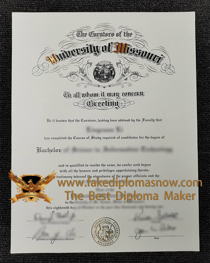 University of Missouri diploma