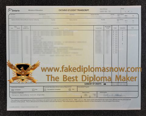 Where to get a Ontario Student Transcript in Canada?