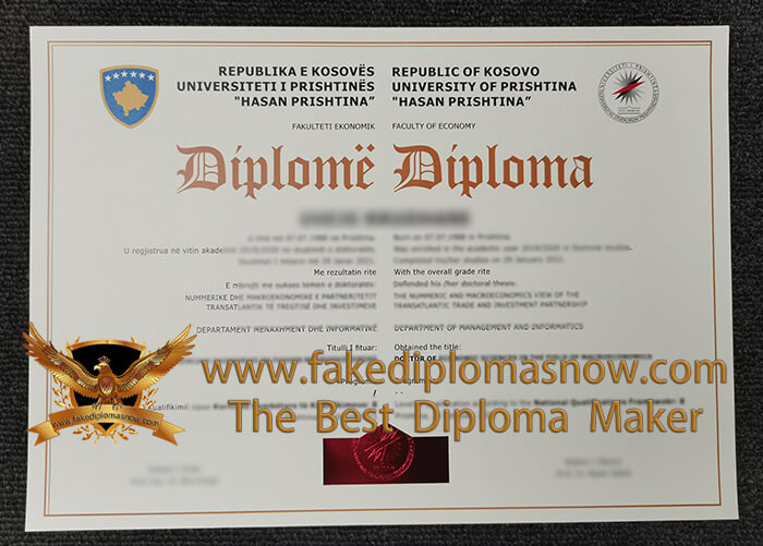University of Pristina diploma