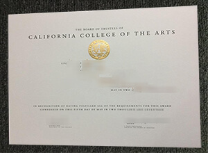 California College of the Arts diploma certificate