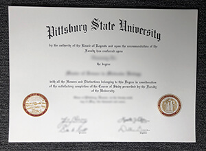 Pittsburg State University diploma certificate