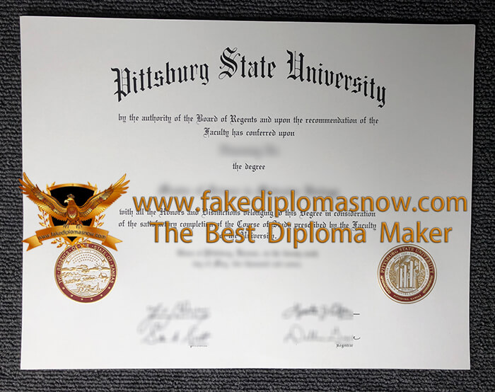 Pittsburg State University diploma