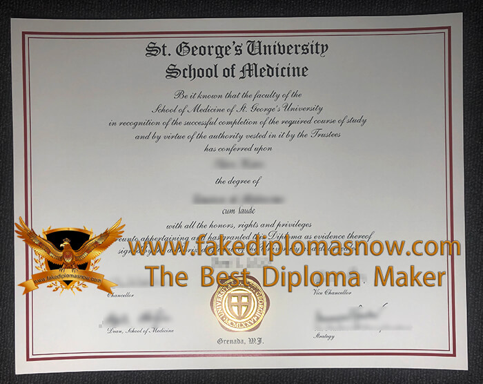  St. George's University School of Medicine diploma