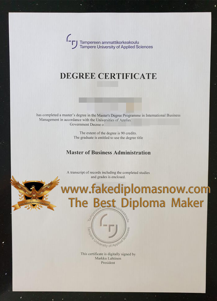Tampere University of Applied Sciences degree Tampere University of Applied Sciences degree