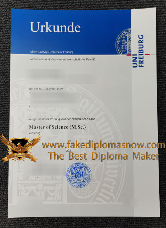 University of Freiburg master Urkunde University of Freiburg master Urkunde