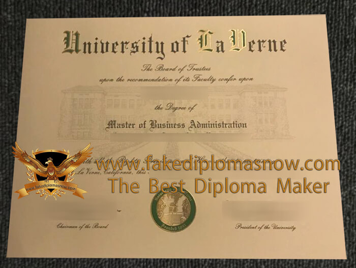 University of La Verne diploma certificate