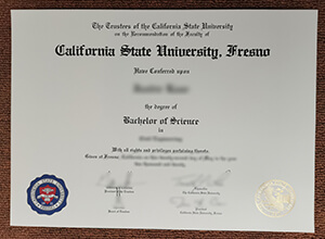 California State University, Fresno diploma certificate
