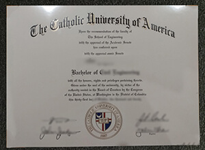 Catholic University of America diploma certificate