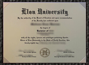 Elon University diploma certificate