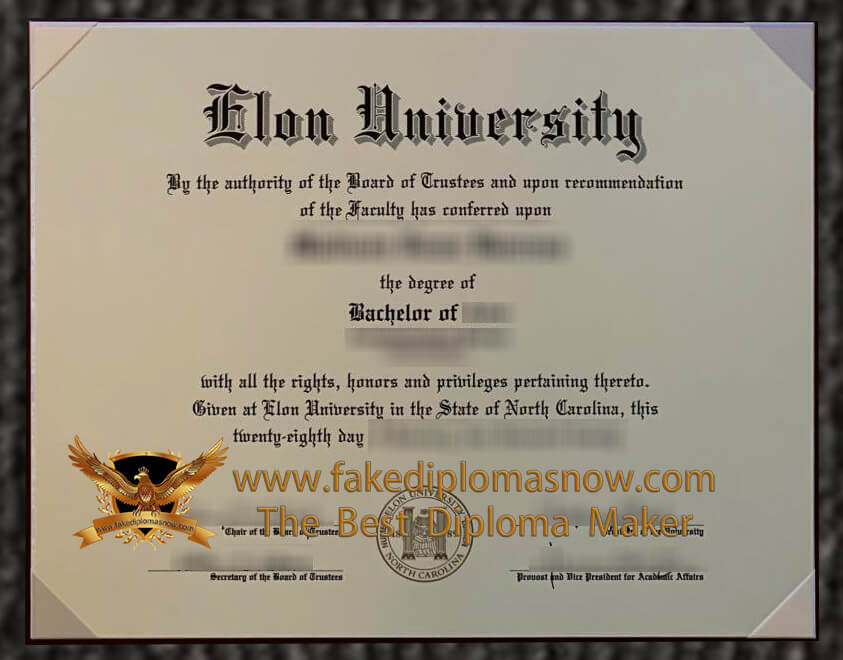 Elon University diploma