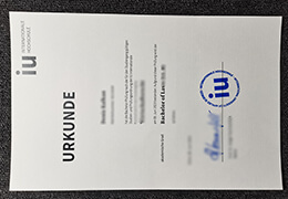 IU Internationale Hochschule diploma Urkunde
