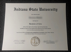 Indiana State University diploma certificate