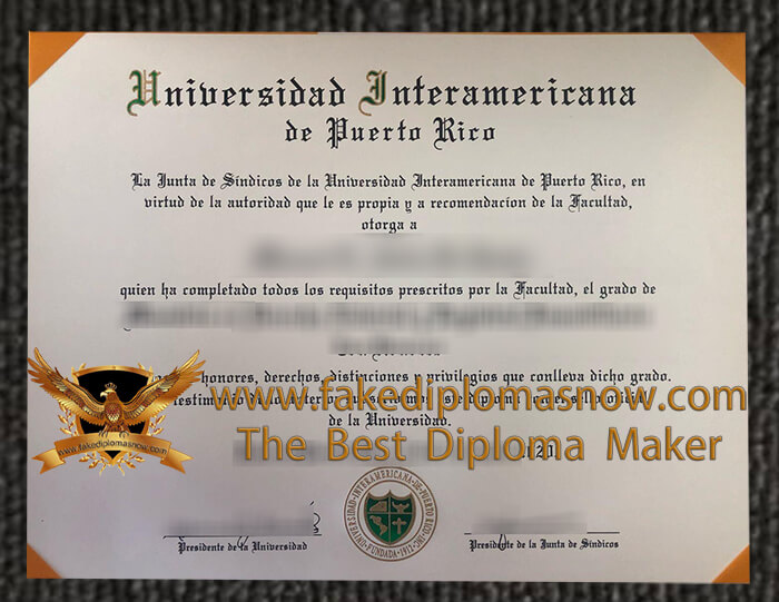 Interamerican University of Puerto Rico diploma