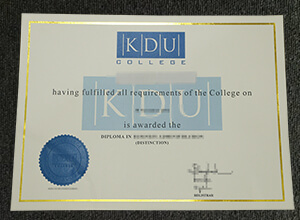 KDU College diploma certificate
