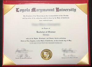 Loyola Marymount University degree certificate