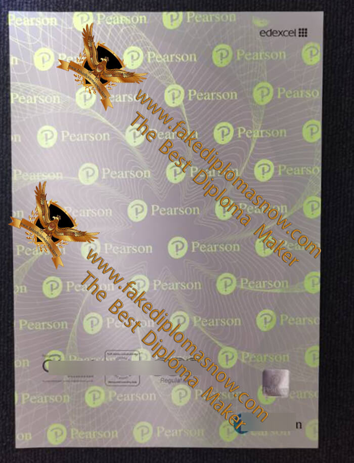 Pearson Edexcel GCE certificate fluorescent anti-counterfeiting