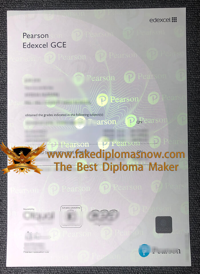 Pearson Edexcel GCE certificate
