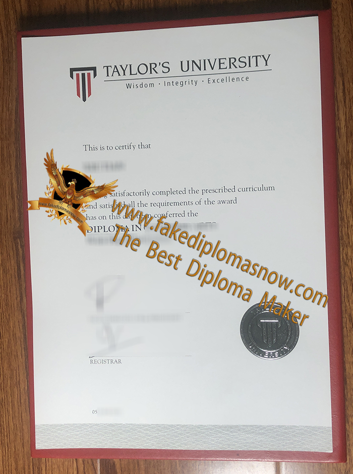 Taylor's University diploma