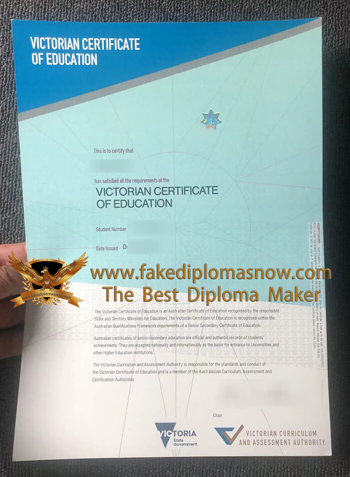 Victorian Certificate of Education certificate