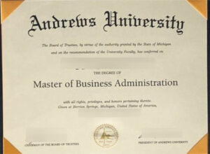 Andrews University diploma certificate
