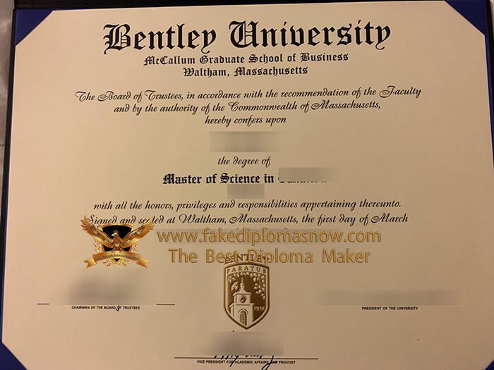 Bentley University diploma