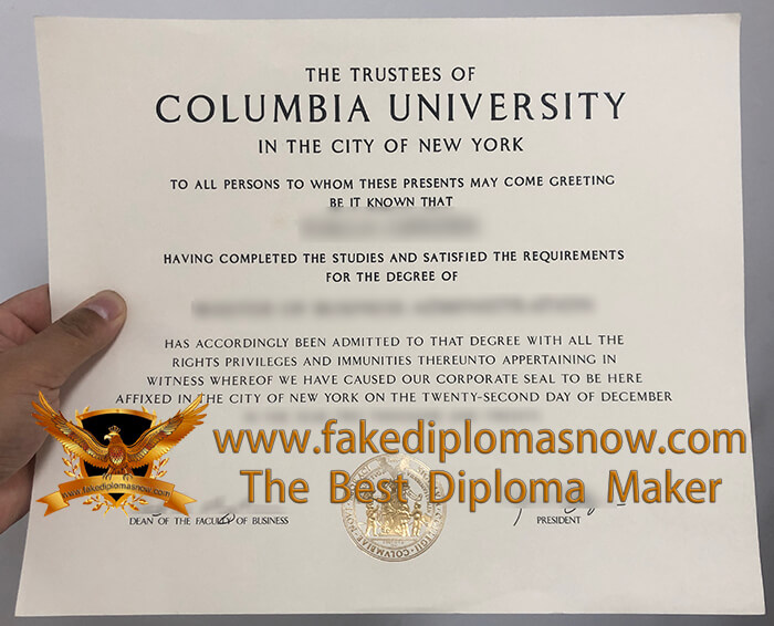 Columbia University diploma