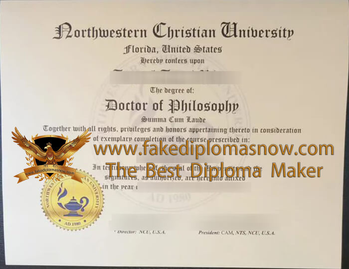 Northwestern Christian University diploma